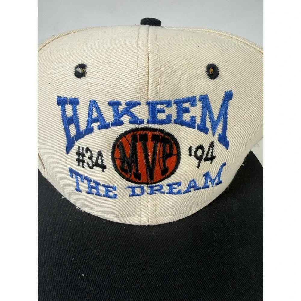Vtg Hakeem The Dream Hat #34 94' Olajuwon SnapBack MVP Houston Rockets 90s Cap - Picture 2 of 7